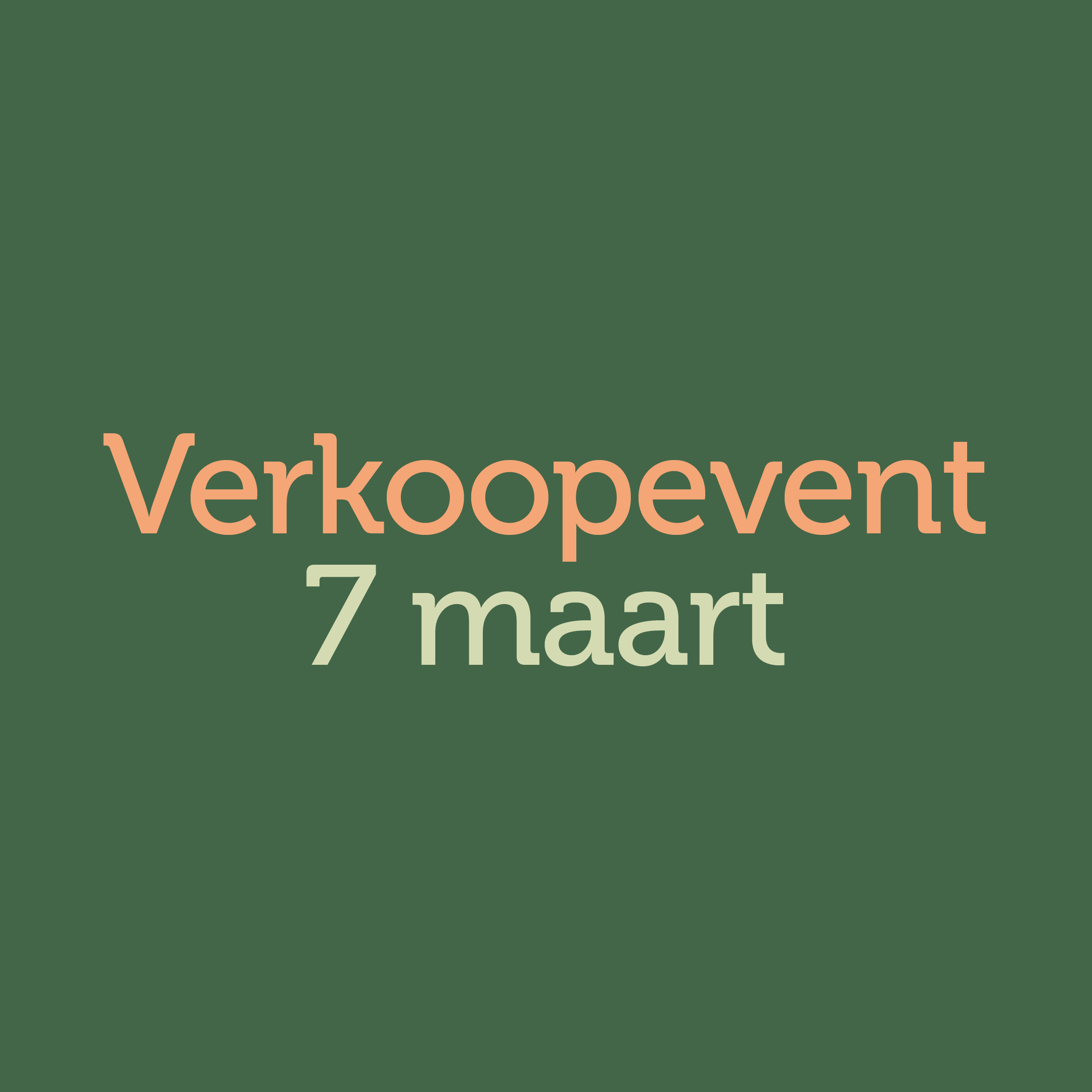 Verkoopevent 7 maart